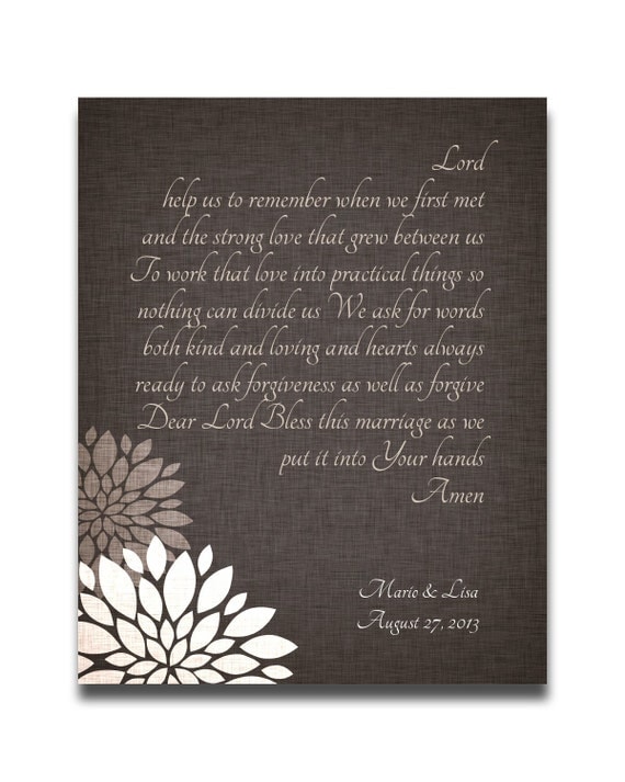  Wedding Gift Personalized Christian Marriage Blessing Prayer