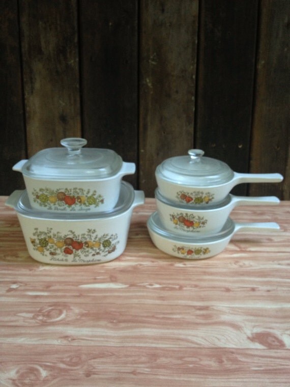 Ten 10 Piece CorningWare Vintage Cookware Set in Spice