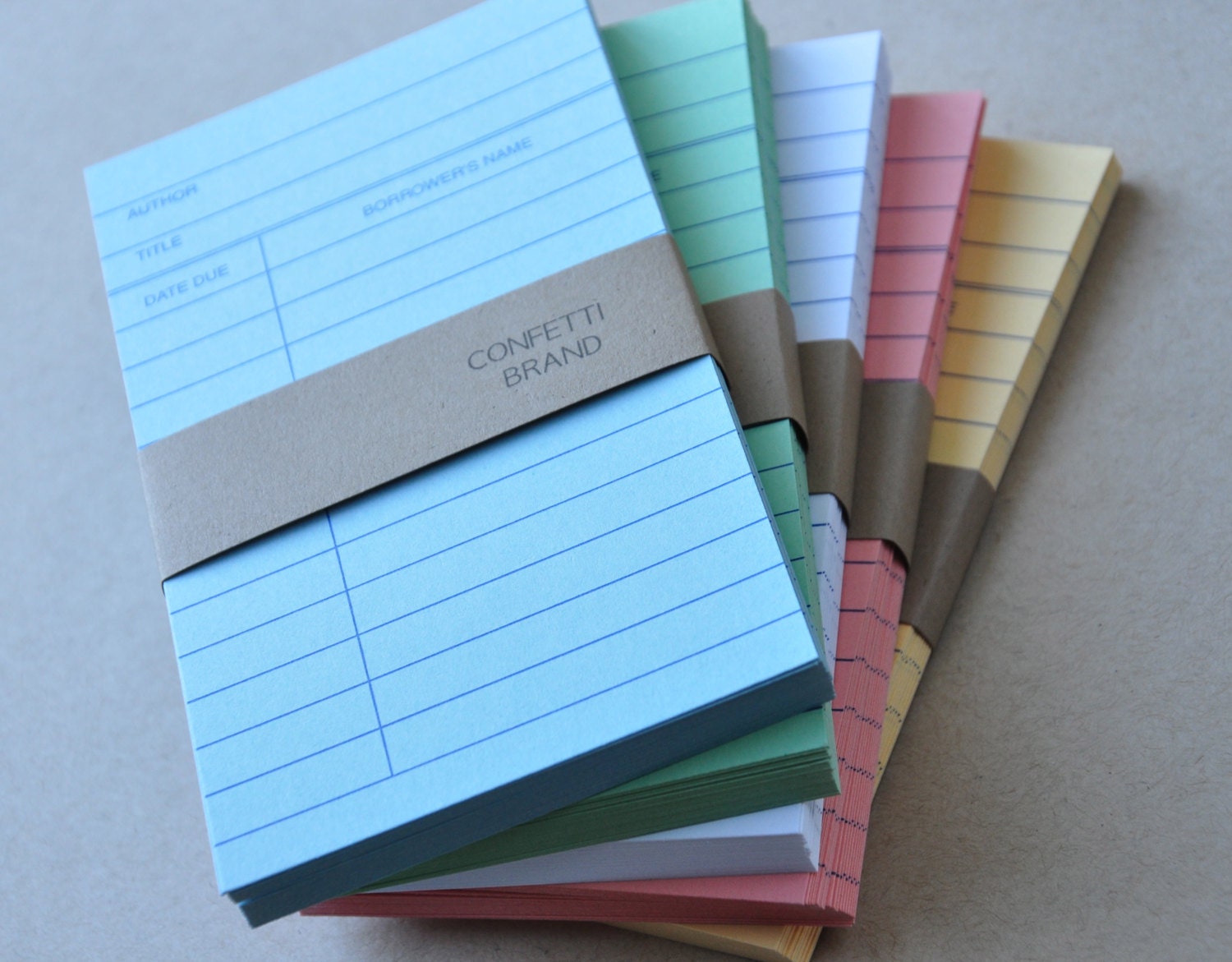 50 Blank Library Cards / You Pick The Color by supplyandco on Etsy