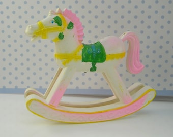 Vintage Baby Rocking Horse / Baby Shower / Retro / Girl / Boy / Cake Topper / Decoration / Supply