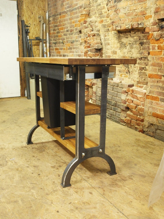 Items similar to Deluxe Modern Industrial kitchen island ...