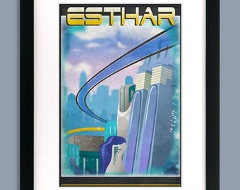 12x18 Final Fantasy 8 Inspired - ESTHAR Retro Tourism Print Poster