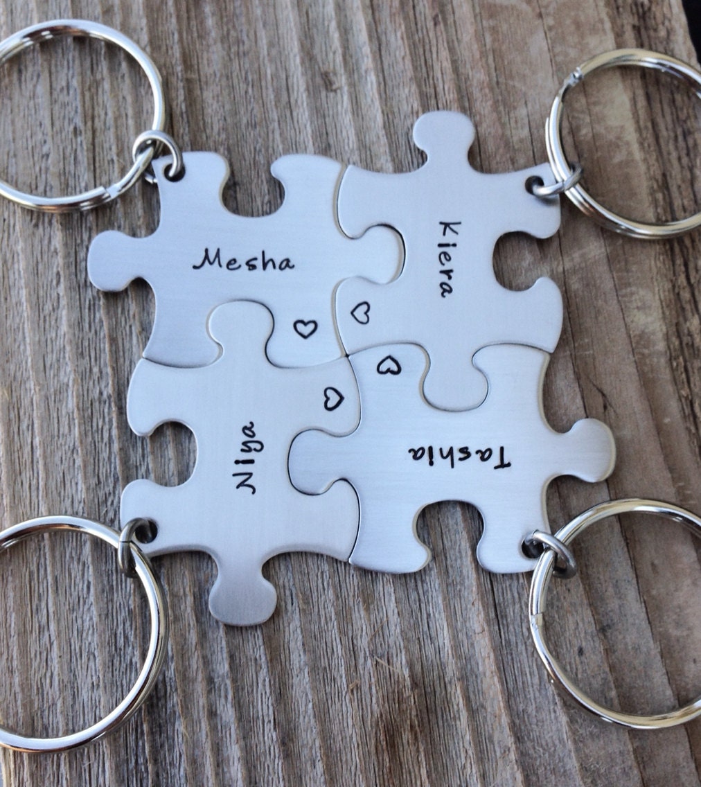 Puzzle piece keychain set wedding party gift or by CMKreations