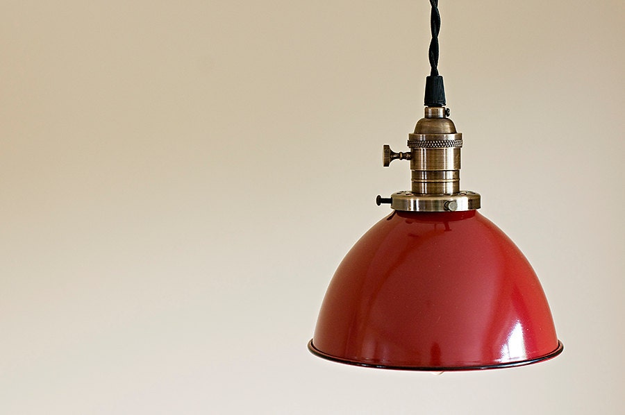 Green industrial pendant light