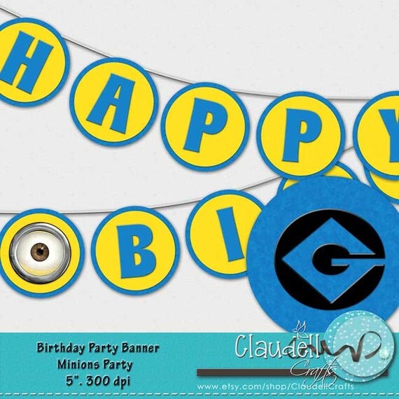 Minions Inspired Birthday Party Printable Banner by ClaudellCrafts