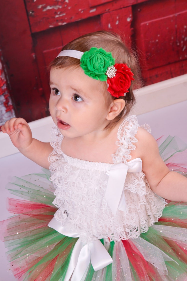 Red and Green and White Tutu with a Splash of Shinning by Liankas
