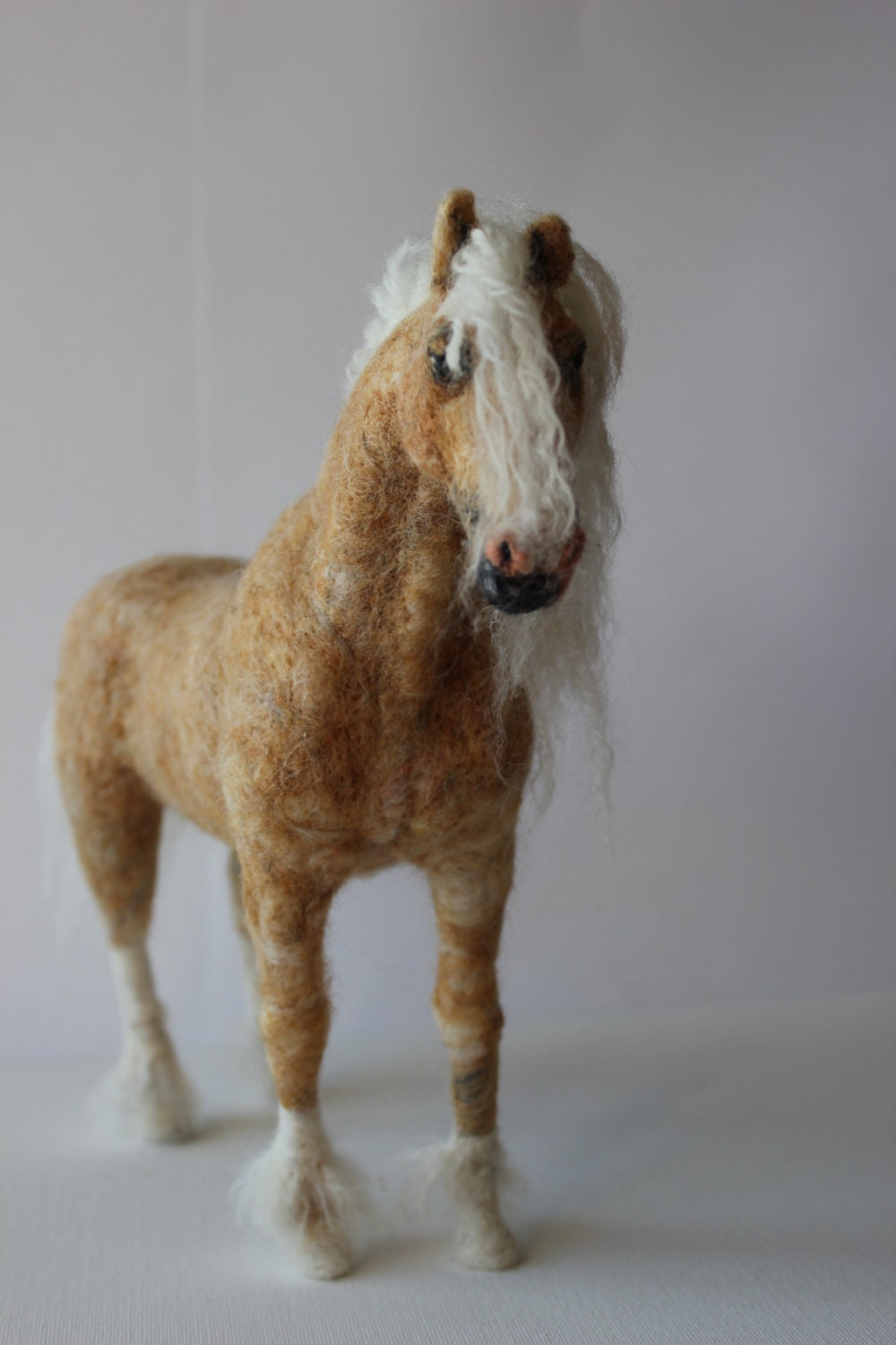 Needle felted horse. Handmade. Miniature soft sculpture