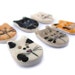 6 Handmade Ceramic Cat Buttons Calico Orange Tabby Grey