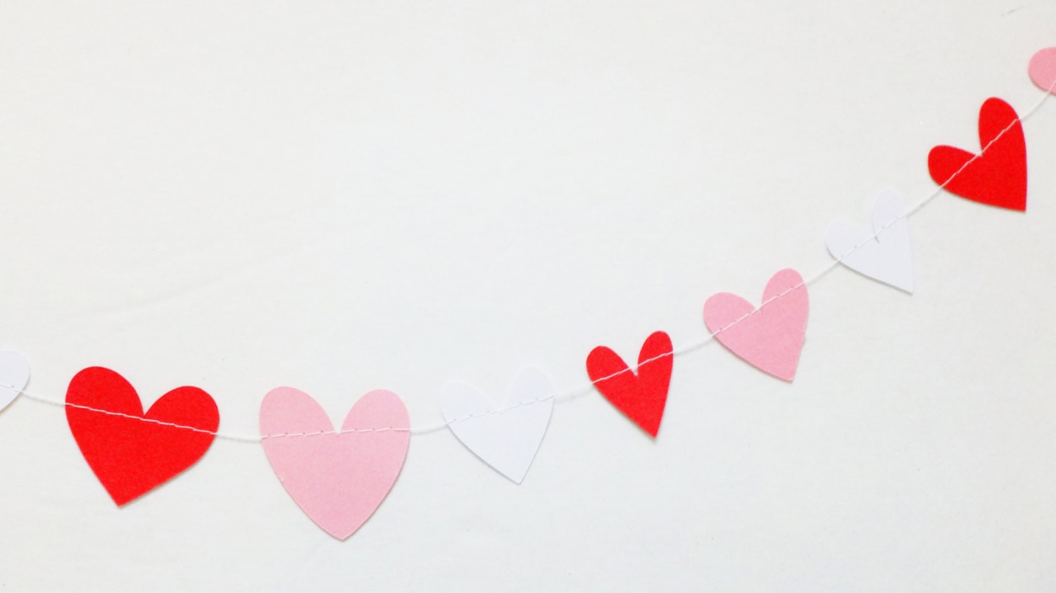Paper Heart Garland Hearts Garland Valentines Day by GreenBeltFarm