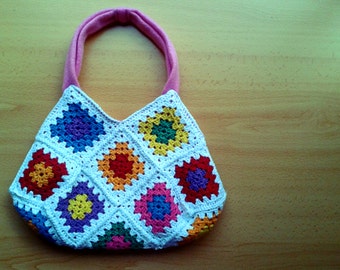 Items similar to The Aurora Bag Handmade Crochet Granny Square Purse on ...