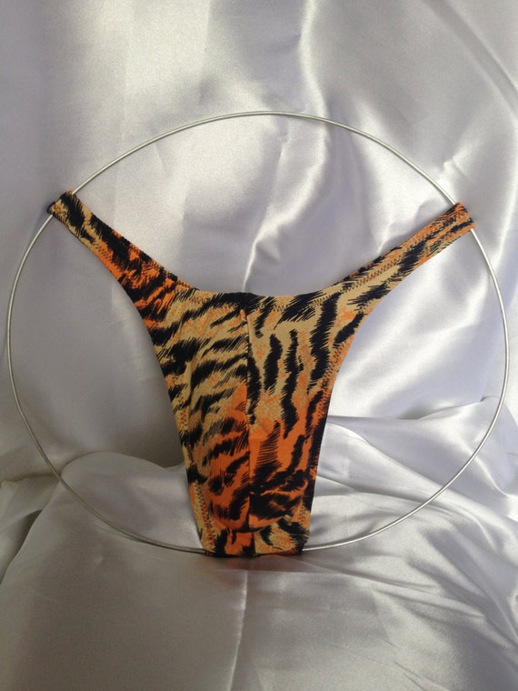 Mens Tiger Animal Print Thong Underwear Swimsuit