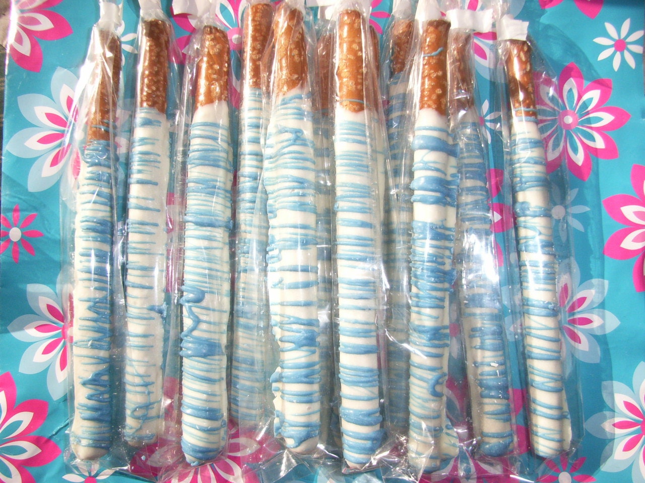 Gourmet Chocolate Covered Pretzel Rods Individually Wrapped
