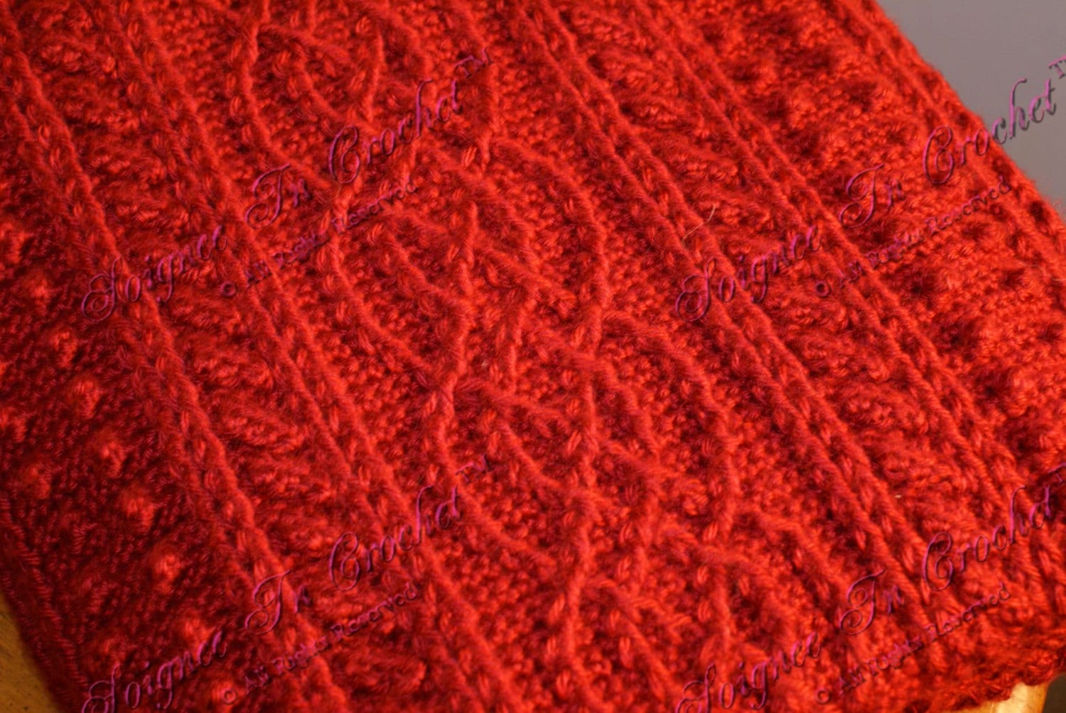 Crochet Aran Afghan Autumn Comfort 40 wide x by SoigneeInCrochet