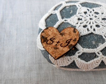 Rustic wedding heart decoration personalized by CorkCountryCottage