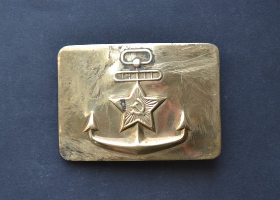 Vintage belt buckle of navy uniform. Soviet Russian Navy