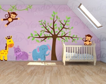 Wall Decal - Jungle Decal - Jungle Wall Decal - Safari Wall Decals - Kids Room Jungle Wall Decals