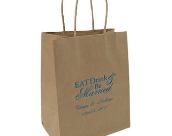 Paper Bags~50 Kraft Personalized Wedding Bags