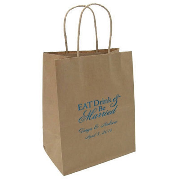 Paper Bags50 Kraft Personalized Wedding Bags