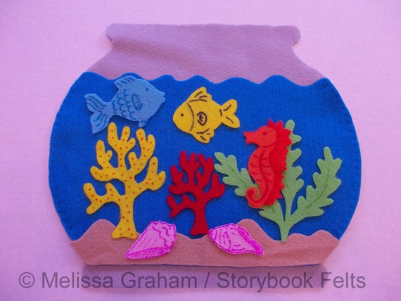 Felt Fish Bowl Set With Fish Plants Sand And Fish Bowl 10 Piece Set