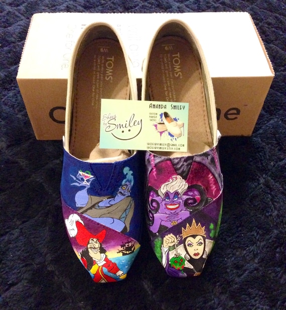 Disney Villains Toe Only Hand Painted Toms Ursula by ShoesBySmiley