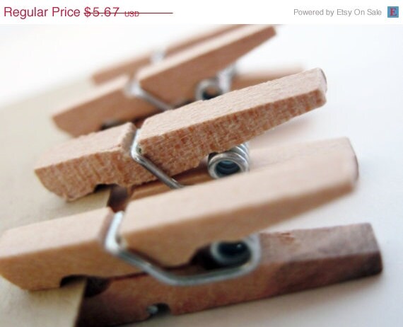 15% off - 50 Mini Clothespins - all natural wood Il_570xn