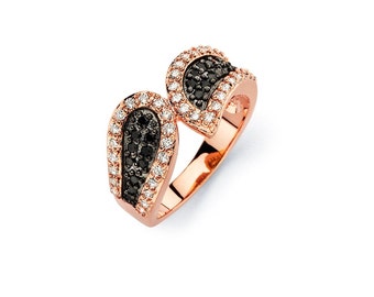 18K Rose Gold Plated Modern Style D esign Sterling Silver Ring With ...