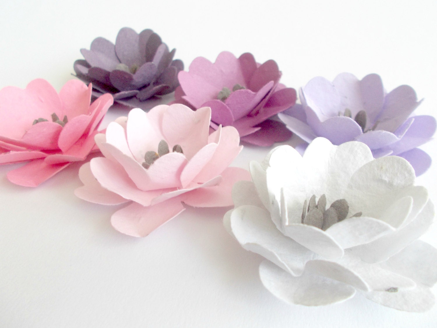 100 Anemone Wedding Flowers -  Seed Paper Embedded With Wildflower Seeds - Plantable Seed Favors