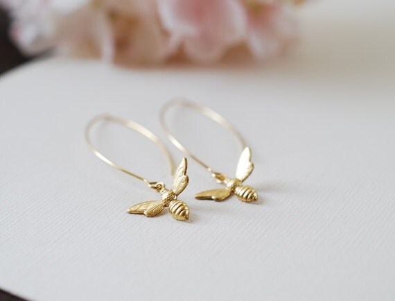 The Big Clear Bee Earrings in Platinum (Clip)