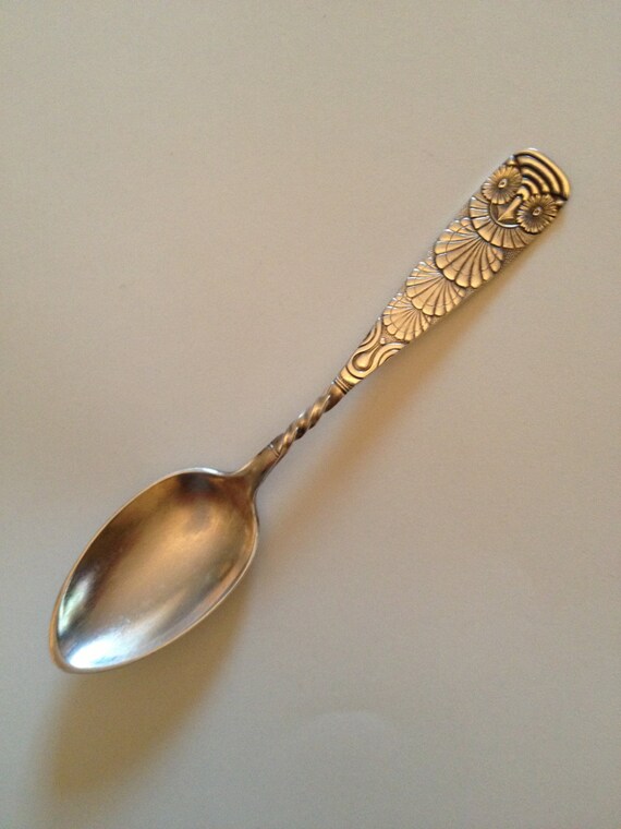 Silverplate Owl Demitasse Spoon Antique circa 1892