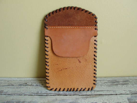 Leather Pocket Protector Pen Holder Rustic by TressieVioletVintage