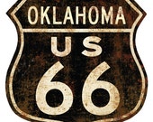 Route 66 Oklahoma Distressed Wall Decal #40918