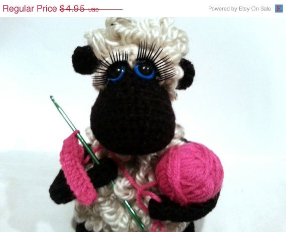 PATTERN- Crochet Sheep Soft Sculpture, Amigurumi Plushie, Stuffed Animal Lamb