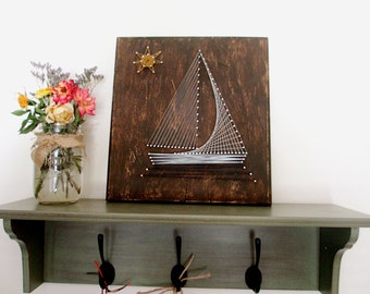 string art sailboat pattern