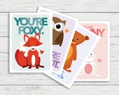 Printable Woodland Valentine's Day Cards - Kids Valentines Cards - Classroom Valentines Cards Il_170x135