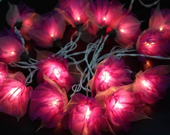 Fairy string lights - 20 Purple Carnation Flower String Lights Wedding ...