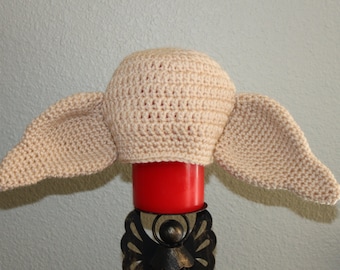 Crochet Dobby the house elf hat. Harry Potter character hat. Baby/Infant-adult sized elf hat. Handmade photo prop