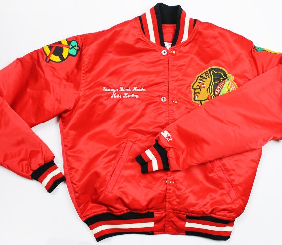90's Chicago Blackhawks NHL Satin Starter Jacket by casevintage