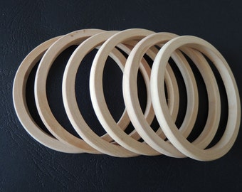 8Pcs Unfinished Natural Wood Bangle Wood ring 65mm for your handmade ( W423)