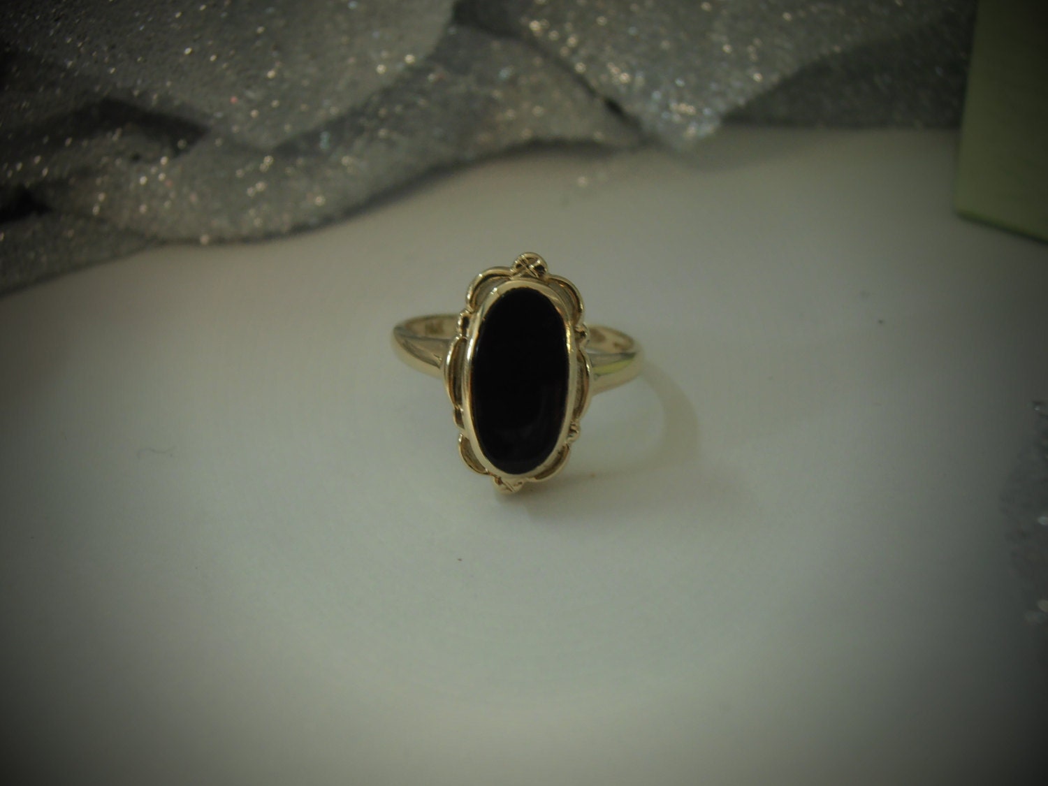 Ladies Black Onyx Ring by PPIJEWELRY on Etsy