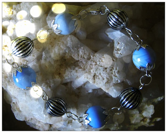 Handmade Silver Bracelet with Lace Agate by IreneDesign2011