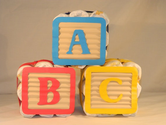 Diaper Blocks Mini Diaper Cake ABC 3 block by ...