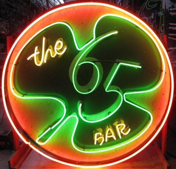 Vintage 1960's Neon THE 65 BAR sign 2-sided / by VINTAGENEON4SALE