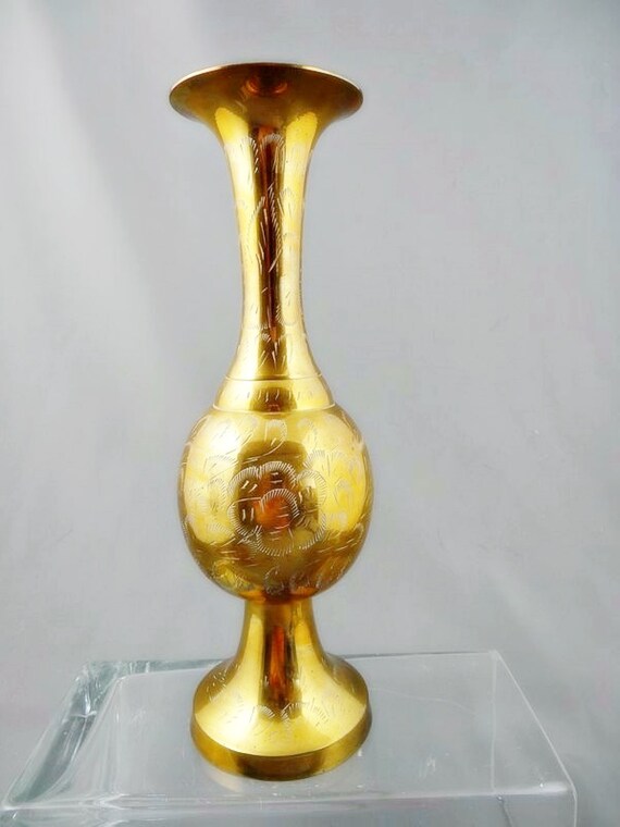 Vintage Brass Vase Made In India Vintage By Tinlizzytreasures 4106