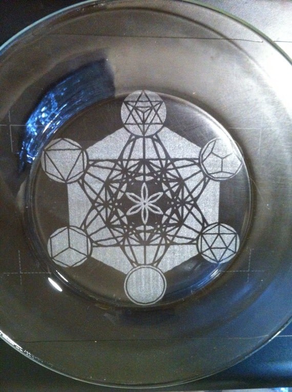 Metatron's Platonic Solids Glass Plate