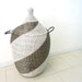 Spiral pattern black and white laundry Hamper, clothes basket, elegant home decor, wicker, bedroom deco