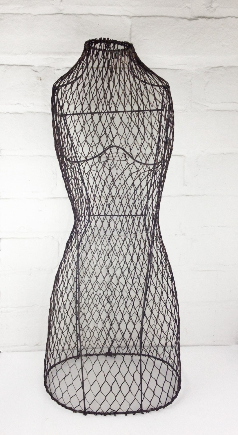 Black Metal Wire Bust Dress Form