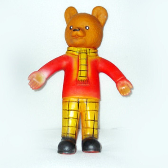 1970s Rupert the Bear Squeaky vintage tv character toy