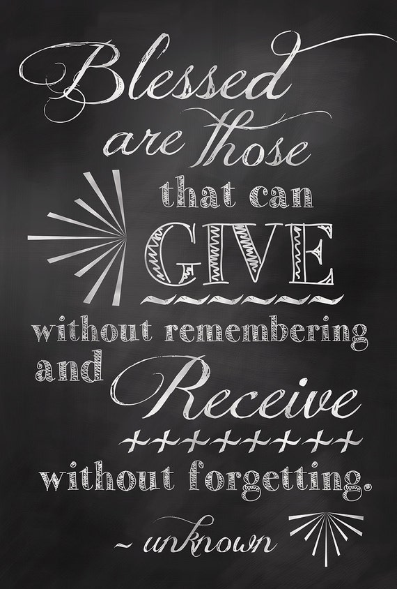 Items similar to Give / Receive Quote Chalkboard Art Sign 