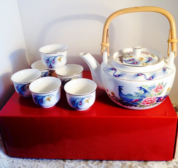 Vintage 7 Piece Tea Set by Haeng Nam Chinaware S. Korea Snow