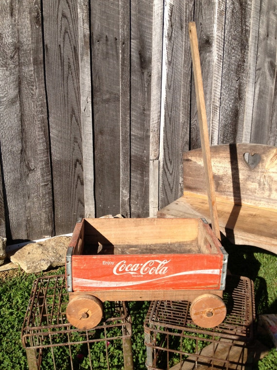 Vintage Coca Cola Wooden Crate Wagon